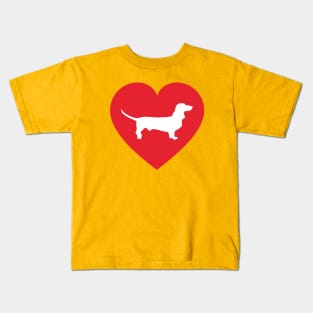 Heart with a Dachshund Silhouette Kids T-Shirt